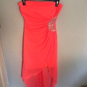 Salmon color prom dress